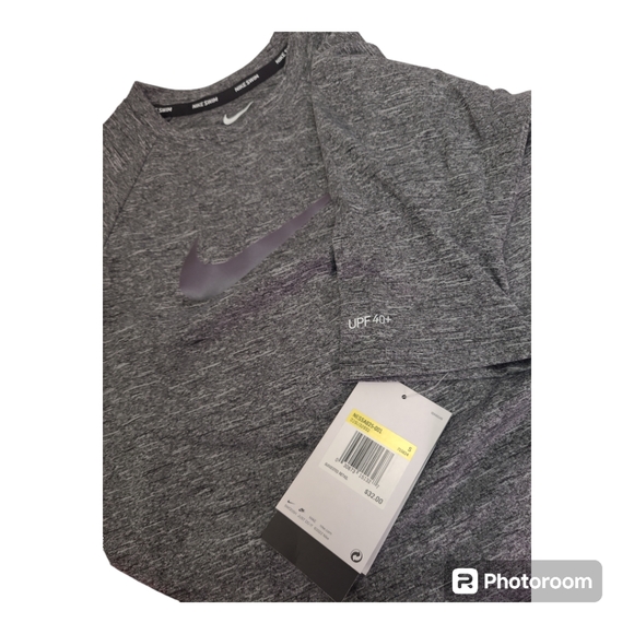 Nike Boys' Half Sleeve Hydro Rash Guard Heather Gray T-Shirt Size Small - Picture 8 of 12